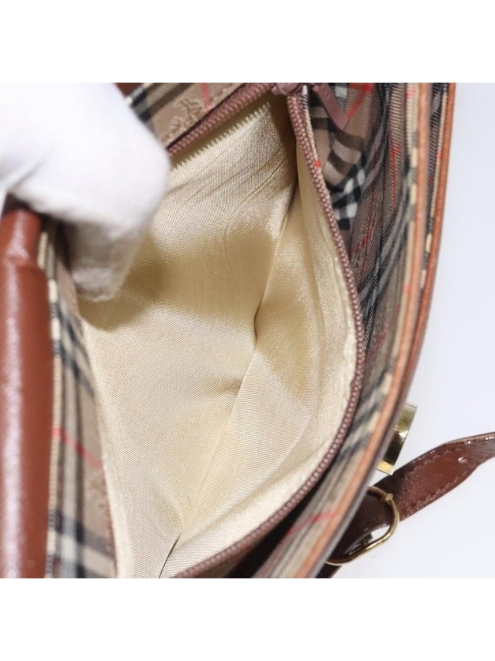 Authentic Burberrys Shoulder Bag Leather Brown - Picture 4 of 16